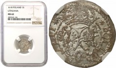 Sigismund III Vasa. Schilling (szelag) 1618, Vilnius NGC MS62

Wyśmienicie zachowana monetą, intensywna połysk menniczy.Ivanauskas 2SV70-39
Waga/We...