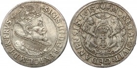 Sigismund III Vasa. Ort (18 groszy) 1615, Danzig/ Gdansk

Popiersie króla w wachlarzowatej krezie.Delikatny połysk w tle, patyna. Shatalin/Grendel G...