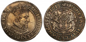 Sigismund III Vasa. Ort (18 groszy) 1618, Danzig/ Gdansk

Rzadka odmiana z listkiem klonu za łapą niedźwiedzia na rewersie. Gwiazdki po obu stronach...