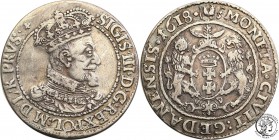 Sigismund III Vasa. Ort (18 groszy) 1618, Danzig/ Gdansk

Przetarty egzemplarz, patyna.Shatalin/Grendel GD18a-9 (R) 
Waga/Weight: 6,27 g Ag Metal: ...