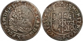 John II Casimir. Ort (18 groszy) 1663, Cracow

Ładnie egzemplarz jak na ten typ monety. Kolorowa patyna, połysk w tle.Kopicki 1770
Waga/Weight: 5,3...