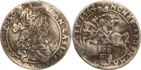 John II Casimir. Ort (18 groszy) 1664, Vilnius

Odmiana z obwódkami.Egzemplarz zmęczony obiegiem. Wytarcia, gięty, ale bardzo rzadki. Kopicki 3626 (...