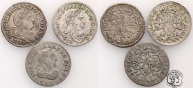 Jan III Sobieski. Szostaki (6 groszy) koronne 1681-1684– set of 3 pieces

Różne roczniki 1681-1684. Patyna. 
Waga/Weight: Metal: Średnica/diameter:...