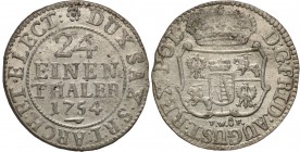 Augustus III the Sas. 1/24 Taler (thaler) 1754, Dresden

Piękny egzemplarz, połyskKahnt 580
Waga/Weight: 1,94 g Ag Metal: Średnica/diameter: 


...