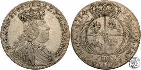 Augustus III the Sas. Ort (18 groszy) 1754 EC, Leipzig

Resztki połysku, patyna.Kahnt 687b
Waga/Weight: 5,52 g Ag Metal: Średnica/diameter: 


S...