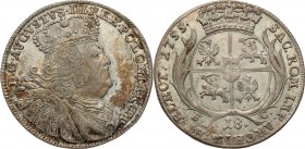 Augustus III the Sas. Ort (18 groszy) 1755, Leipzig

Szerokie, masywne popiersie króla. Dobrze zachowane detale, połysk w tle, patyna.Kahnt 688d
Wa...