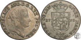 Stanislaus Augustus Poniatowski. 2 zloty (8 groszy) 1791 EB, Warsaw

Bardzo ładny egzemplarz ze starą patyną.Parchimowicz (SAP) 27.e; Plage 343
Wag...