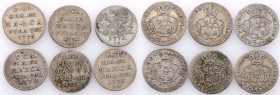 Stanislaus Augustus Poniatowski. 2 grosze (polzlotek) 1770-1775 FS, Warsaw - set of 6 coins

Różne odmiany i lata.Patyna.
Waga/Weight: Ag Metal: Śr...