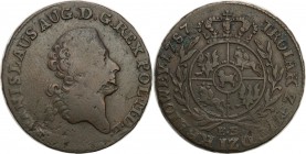 Stanislaus Augustus Poniatowski. Trojak 1787 Z MIEDZI KRAIOWEY EB, Warsaw

Rzadki typ monety.W pełni czytelny egzemplarz, patyna.Iger WA.87.2.a (R2)...