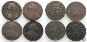 Stanislaus Augustus Poniatowski. Trojak (3 grosze) 1766 g, Cracow - set of 4 coins

Zestaw 4 monet.Ładne, czytelne egzemplarze z brązowa patyną. Ige...