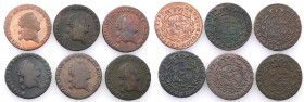 Stanislaus Augustus Poniatowski. Trojak (3 grosze) 1792-1794 WM/MV, Warsaw - set of 6 coins

W zestawie rzadka odmiana z roku 1792 z WM pod wieńcem....