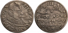 Courland. Trojak (3 Grosze) 1597, Mitawa

Ładnie zachowane detale, wiekowa patyna. Rzadka i poszukiwana moneta.Iger KuF.97.1.d (R3)
Waga/Weight: 2,...