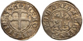 Livonia, Rewal. Order of the Swordsmen. Ferding 1556

Henryk von Galen 1551-1557Piękny połysk menniczy, delikatna złocista patyna. Rzadka moneta w t...