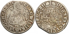Prussia Duke. Jerzy Wilhelm. Ort (18 groszy) 1621, Konigsberg

Rzadszy typ monety.Egzemplarz z końca blachy. Patyna.Shatalin/Grendel GW21-20 (R1)
W...