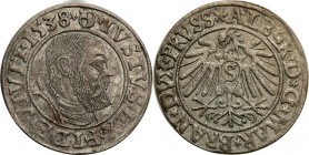Prussia Duke. Albrecht grosz 1538, Konigsberg

Ładny egzemplarz, połysk i delikatna patyna. Neumann:&nbsp; 45
Waga/Weight: Metal: Średnica/diameter...