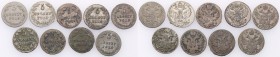 Poland XIX w./Russia. 5 groszy 1818-1823, Warsaw set of 9 pieces

Patyna. Roczniki: 1818-1823
Waga/Weight: Metal: Średnica/diameter: 


Stan zac...