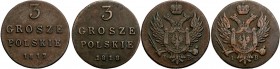 Poland XlX w. / Russia. 3 Grosze Polskie (Trojak) 1817-1818, Warsaw set of 2 pieces

Patyna. Roczniki 1817-1818
Waga/Weight: Metal: Średnica/diamet...