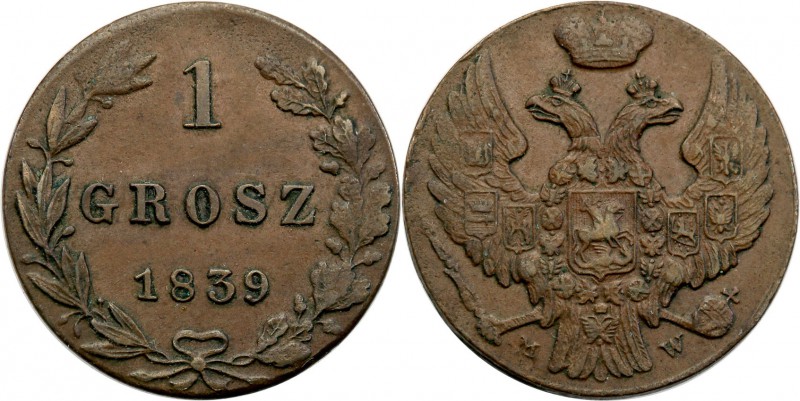 Poland XlX w. / Russia. Grosz 1839 MW, Warsaw

Aw.: Dwugłowy orzeł rosyjski po...
