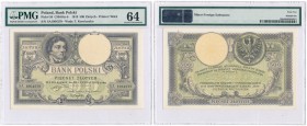 Banknote 500 zlotych 1919 seria A PMG 64 EPQ

Wyśmienicie zachowany banknot w gradingu z wysoką notą PMG 64.Lucow 593 (R1); Miłczak 54a
Waga/Weight...
