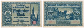 Banknote. Free City Danzig/ Gdansk. 500 mark 1922

Wspaniale zachowany egzemplarz, minimalnie zaokrąglone rogi. Rzadki w takim stanie zachowania.Mił...