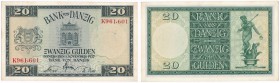 Banknote. Free City Danzig/ Gdansk 20 Gulden/guilders 1937 seria K

Pięknie zachowany banknot, zaokrąglone rogi. Rzadki w takim stanie zachowania.Mi...