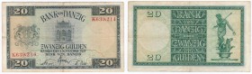 Banknote. Free City Danzig/ Gdansk. 20 Gulden/guilders 1937 seria K

Banknot złamany poziomo i w pionie. Rzadki.Miłczak G53a; Jabłoński 3794
Waga/W...