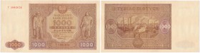 Banknote. 1000 zlotych 1946 seria T

Egzemplarz złamany w pionie, drobne zagniecenia. Rzadszy banknot.Lucow 1171c (R4); Miłczak 122d
Waga/Weight: M...