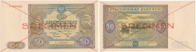 Banknote. 20 zlotych 1946 seria A SPECIMEN

Seria A, numeracja 123456. Obustronnie dwukrotne przekreślenie i&nbsp; nadruk SPECIMEN.Wyśmienity egzemp...
