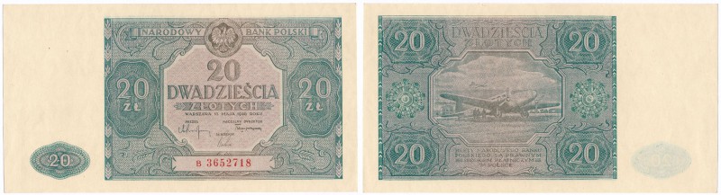 Banknote. 20 zlotych 1946 seria B

Wyśmienicie zachowany banknot. Rzadki bankn...
