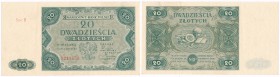 Banknote. 20 zlotych 1947 seria B

Pięknie zachowany banknot. Minimalnie przytępione rogi prawej strony.&nbsp;Lucow 1210 (R3); Miłczak 130
Waga/Wei...