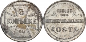 Poland, OST. 3 kopiejki 1916 J, Hamburg
Piękny egzemplarz. Połysk.
Waga/Weight: 8,61 g Fe Metal: Średnica/diameter: 
Stan zachowania/condition: 1/1...