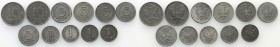 Polish Kingdom. 1. 5, 10, fenig (pfennig) 1917/18 - set 11 coins
Zestaw monet Królestw Polskiego, ładne egzemplarze. Bardzo dobrze zachowane detale, ...