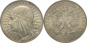 II RP. 10 zlotych 1932 Women head ze znakiem
Bardzo ładny, świeży egzemplarz. Zachowany połysk menniczy. Moneta w slabie GCN.Fischer OB 015; Parchimo...