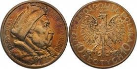 II RP. 10 zlotych 1933 Sobieski
Kolorowa patyna, zachowany połysk menniczy.Fischer OB 020; Parchimowicz 121
Waga/Weight: 22,14 g Ag Metal: Średnica/...