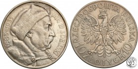 II RP. 10 zlotych 1933 Sobieski
Ładny egzemplarz, patyna wytarte najwyższe elementy monety.Fischer OB 020; Parchimowicz 121
Waga/Weight: 21,90 g Ag ...