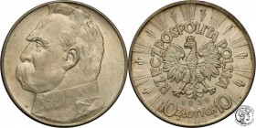 II RP. 10 zlotych 1939 Pilsudski
Bardzo ładny, świeży egzemplarz. Zachowany połysk menniczy, dobre detale.Fischer OB 023; Parchimowicz 124f
Waga/Wei...