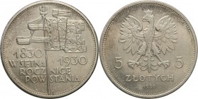II RP. 5 zlotych 1930 Sztandar
Bardzo ładny, świeży egzemplarz. Zachowany połysk menniczy, kilka rysek.Parchimowicz 115a
Waga/Weight: 18,05 g Ag Met...