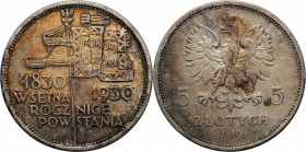 II RP. 5 zlotych 1930 Sztandar
Kolorowa patyna. Fischer OB 014; Parchimowicz 115a
Waga/Weight: Metal: Średnica/diameter: 
Stan zachowania/condition...