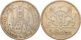Gdansk/Danzig. 5 Gulden 1923 Church NMP
Bardzo ładny, świeży egzemplarz. Zachowany połysk menniczy, patyna. Rzadsza moneta w takim stanie zachowania....