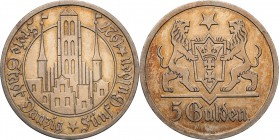 Gdansk/Danzig. 5 Gulden 1927 Church NMP
Wspaniale zachowany egzemplarz, intensywny połysk menniczy. Piękna kolorowa patyna. Bardzo rzadki moneta, szc...