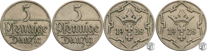 Gdansk/Danzig. 5 fenig (pfennig) 1928 set - 2 coins
Egzemplarze na poziomie od ...