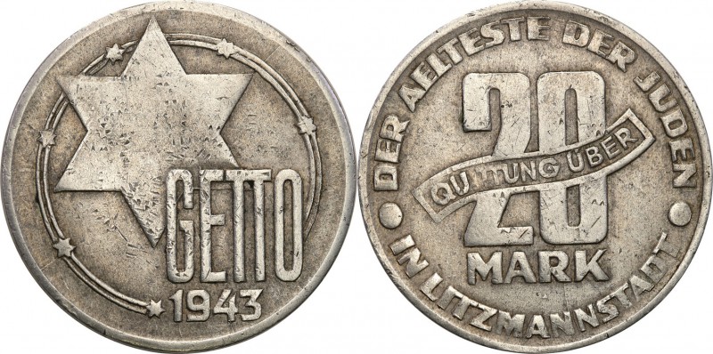 Ghetto of Lodz. 20 marek 1943, aluminum
Najwyższy i najrzadszy nominał monety g...