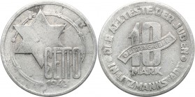 Ghetto of Lodz. 10 Marek 1943, aluminum - odmiana 4/6 RZADKA
Resztki połysku menniczego. Bardzo rzadka odmiana 4/6. Moneta ilustrowana w książce J.Sa...