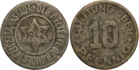 Ghetto of Lodz. 10 fenig (pfennig) 1942 magnesium - RARE
10 fenigówki 1942 z Getta Łódzkiego zaliczają się do niezwykle rzadkich monet. Nowy projekt ...