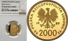 PRL. 2.000 zlotych 1989 Pope John Paul II kratka NGC PF68 ULTRA CAMEO (2MAX)
Druga najwyższa nota gradingowa na świecie. Bardzo rzadka moneta wchodzą...