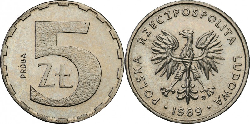 PRL. PROBE/PATTERN Nickel 5 zlotych 1989
Piękny egzemplarz.Fischer P 082
Waga/...