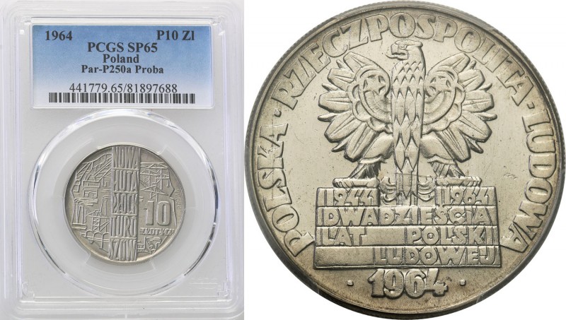PRL. PROBE/PATTERN Nickel 10 zlotych 1964 Huta Płock PCGS SP65 (2 MAX)
Druga na...