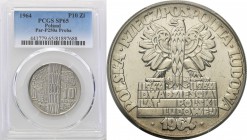 PRL. PROBE/PATTERN Nickel 10 zlotych 1964 Huta Płock PCGS SP65 (2 MAX)
Druga najwyższa nota gradingowa na świecie w PCGS. Poszukiwana moneta.Fischer ...