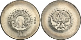 PRL. PROBE/PATTERN Nickel 10 zlotych 1969 - 25 lat PRL
Piękny egzemplarz.Fischer P 110
Waga/Weight: 9,86 g Ag Metal: Średnica/diameter: 
Stan zacho...