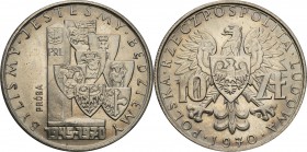 PRL. PROBE/PATTERN Nickel 10 zlotych 1970 Byliśmy Jesteśmy
Piękny egzemplarz.Fischer P 114
Waga/Weight: 9.86 g Ni Metal: Średnica/diameter: 
Stan z...
